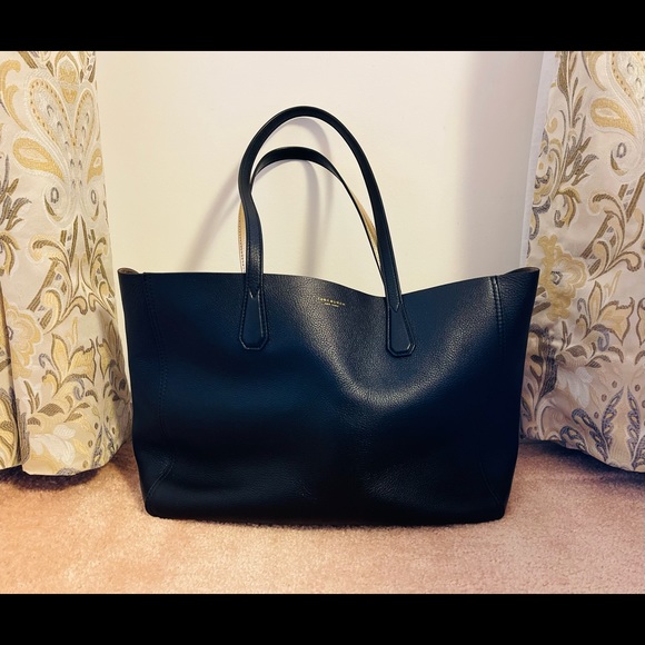 Tory Burch Black/Gold Perry Reversible Tote - Picture 7 of 16